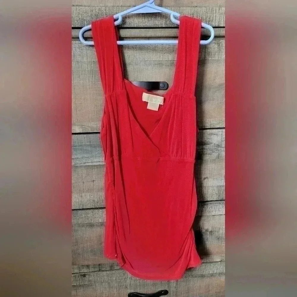 VTG Y2K MICHAEL KORS womens red sleevless blouse, size medium